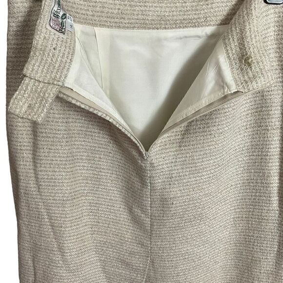 Westbrook Skirt All Silk Zipper Button Back Cream Pink Blue Pastel Weave Size 14 - Picture 5 of 8